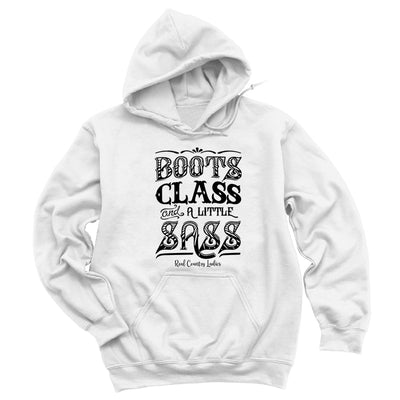 Blowout | Boots Class And A Little Sass Black Print Hoodies & Long Sleeves