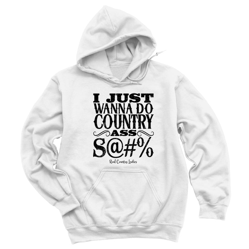 Blowout | Country Ass Shit Black Print Hoodies & Long Sleeves