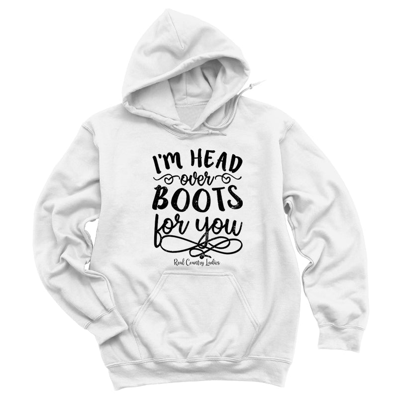 Blowout | I'm Head Over Boots For You Black Print Hoodies & Long Sleeves