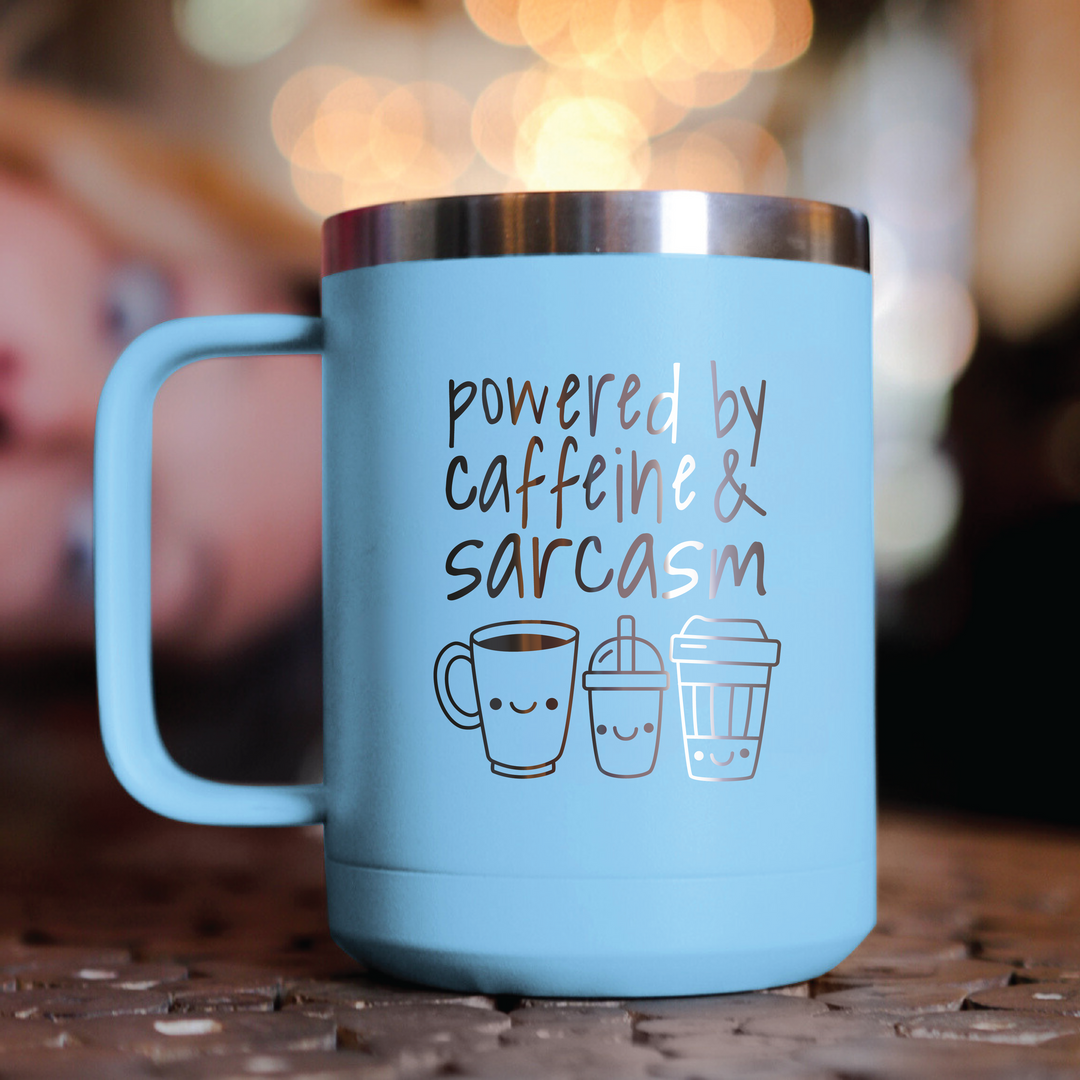 Powered By Caffeine and Sarcasm Coffee Mug