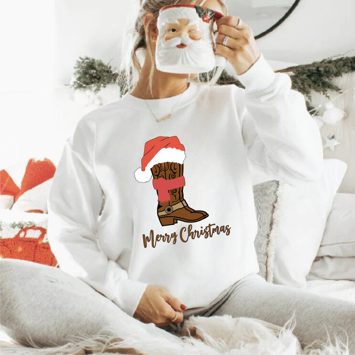 Black Friday | Merry Christmas Boot Sweatshirts