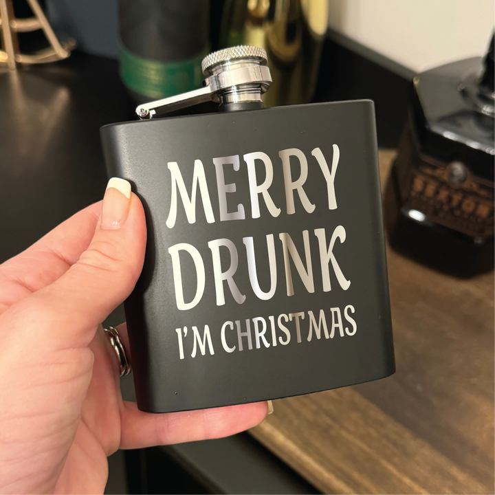 Merry Drunk I'm Christmas 6oz Flask