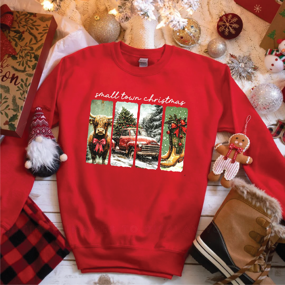 Retro Small Town Christmas Sweatshirts