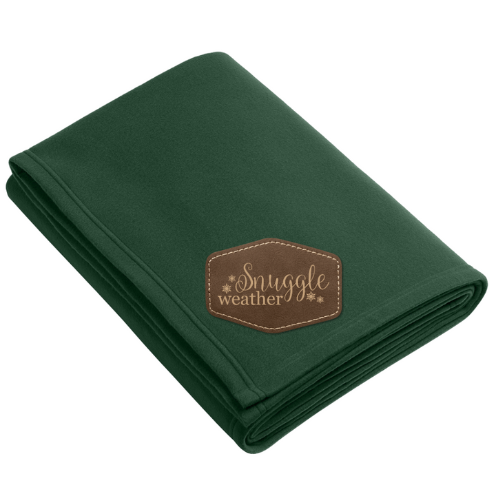 Snuggle Weather Fleece Blanket With Leather Patch