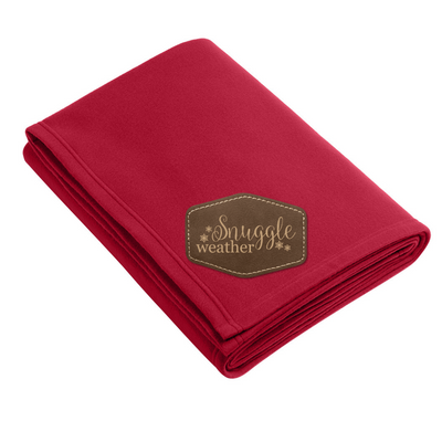 Coming Soon |  Snuggle Weather Fleece Blanket With Leather Patch