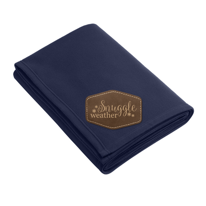 Snuggle Weather Fleece Blanket With Leather Patch