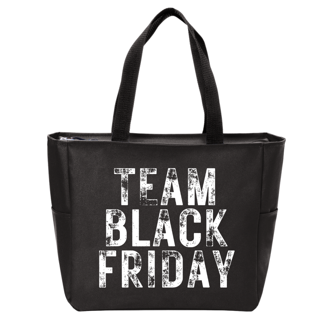 Team Black Friday Zip Tote Bag