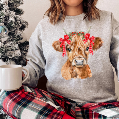 Christmas Highland Cow Sweatshirts