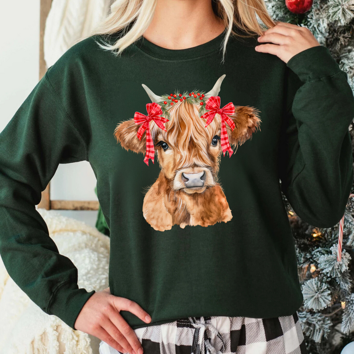 Christmas Highland Cow Sweatshirts