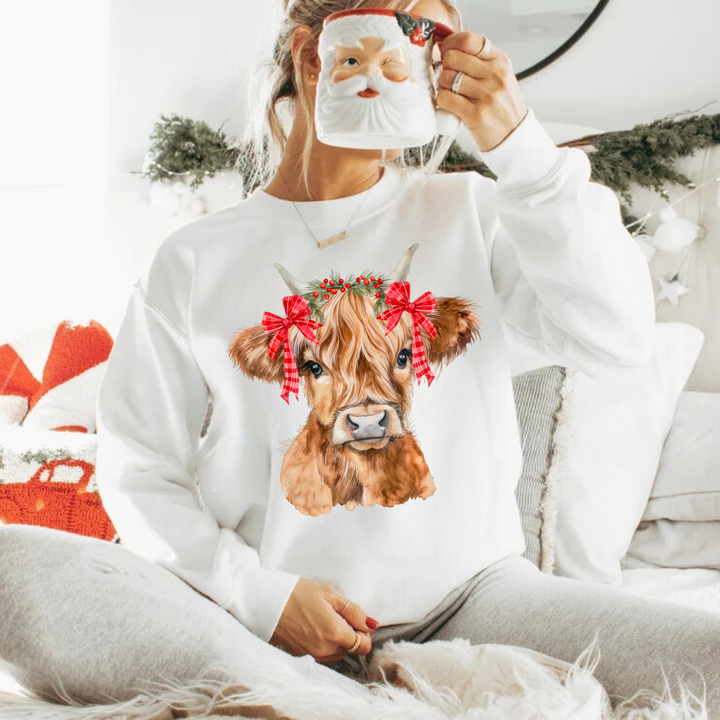 Christmas Highland Cow Sweatshirts