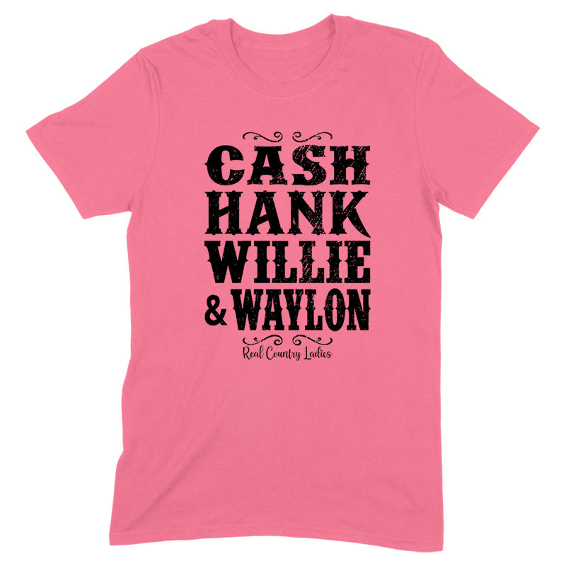 Black Friday | Cash Hank Willie Waylon Black Print Front Apparel