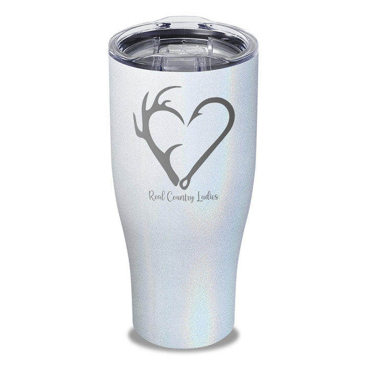 Black Friday | Hunting Fishing Heart Laser Etched Tumbler