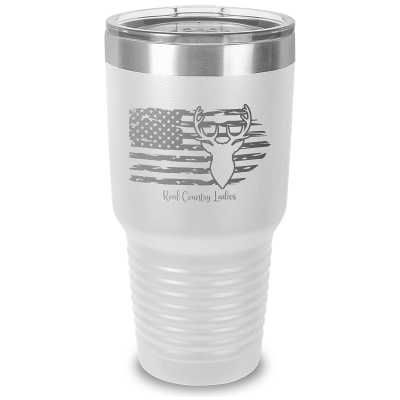 Black Friday | Deer USA Flag Laser Etched Tumbler