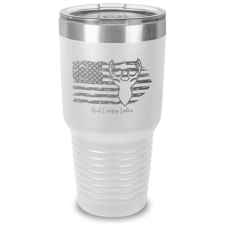 Black Friday | Deer USA Flag Laser Etched Tumbler