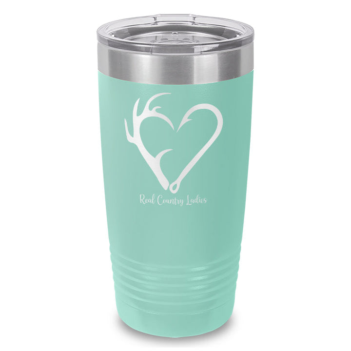 Black Friday | Hunting Fishing Heart Laser Etched Tumbler