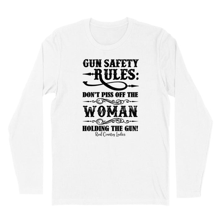 Black Friday | Gun Safety Rules Black Print Hoodies & Long Sleeves