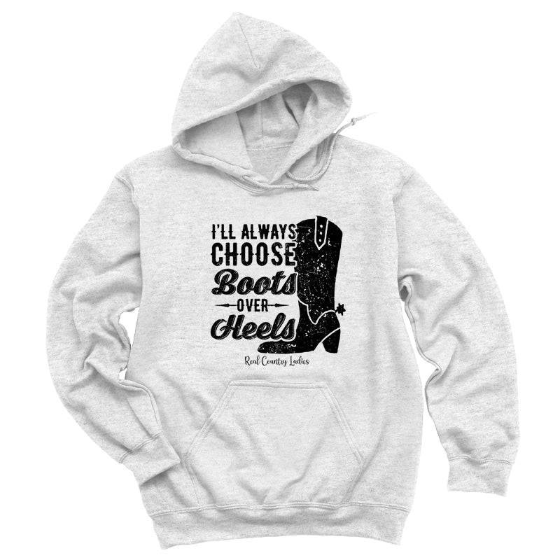 Blowout | I'll Always Choose Boots Black Print Hoodies & Long Sleeves