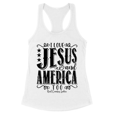 Blowout |  I Love Jesus And America Too Black Print Front Apparel