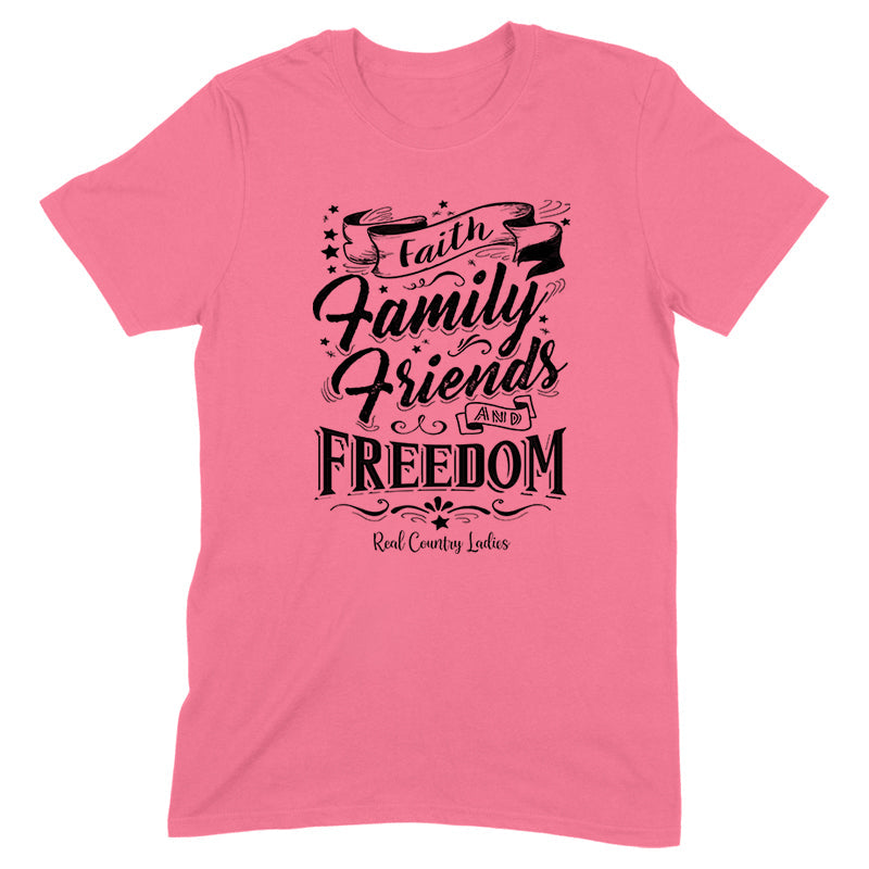 Blowout |  Faith Family Friends Black Print Front Apparel