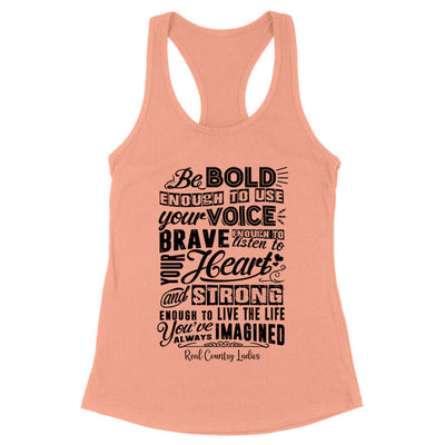 Blowout |  Bold Brave And Strong Black Print Front Apparel