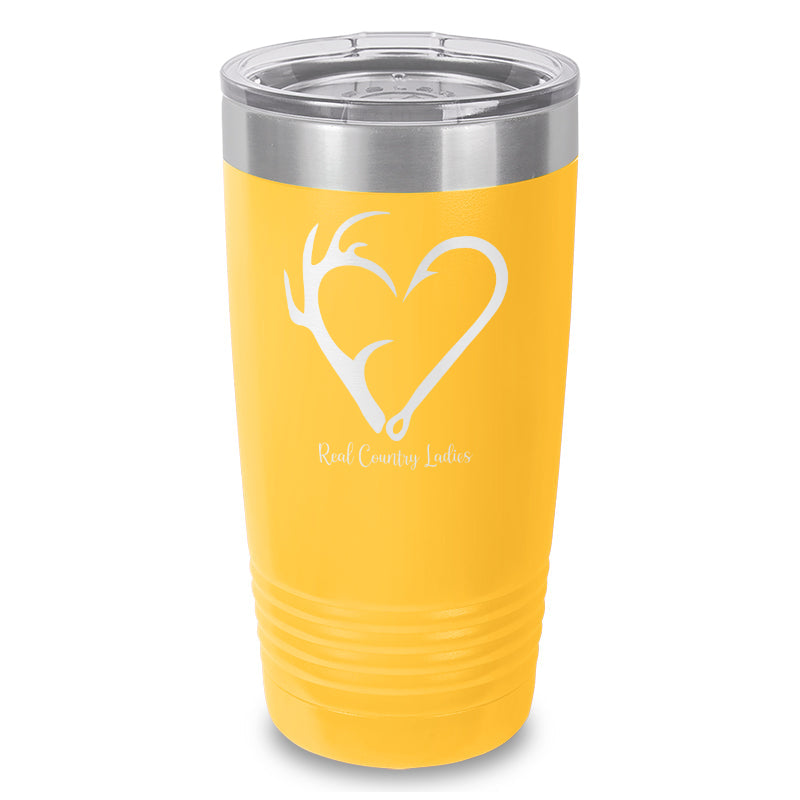 Black Friday | Hunting Fishing Heart Laser Etched Tumbler