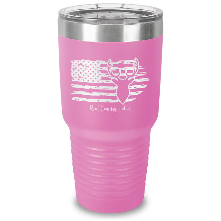 Black Friday | Deer USA Flag Laser Etched Tumbler