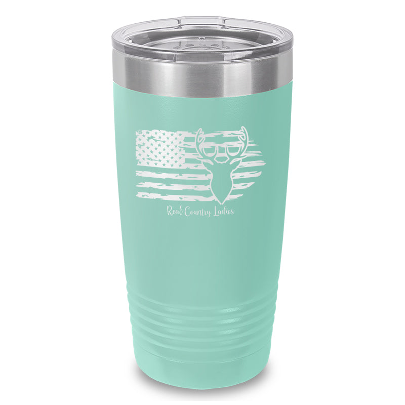 Black Friday | Deer USA Flag Laser Etched Tumbler