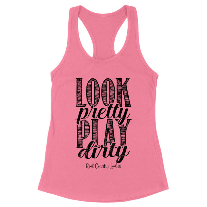 Black Friday | Look Pretty Play Dirty Black Print Front Apparel