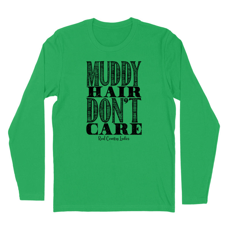 Blowout | Muddy Hair Don't Care Black Print Hoodies & Long Sleeves