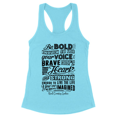 Blowout |  Bold Brave And Strong Black Print Front Apparel