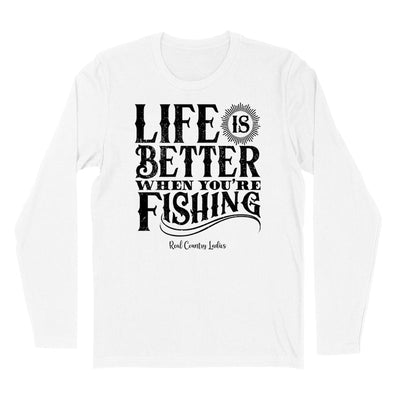 Blowout | Life Is Better When You're Fishing Black Print Hoodies & Long Sleeves