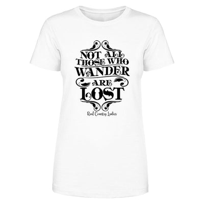 Blowout |  Not All Those Who Wander Black Print Front Apparel