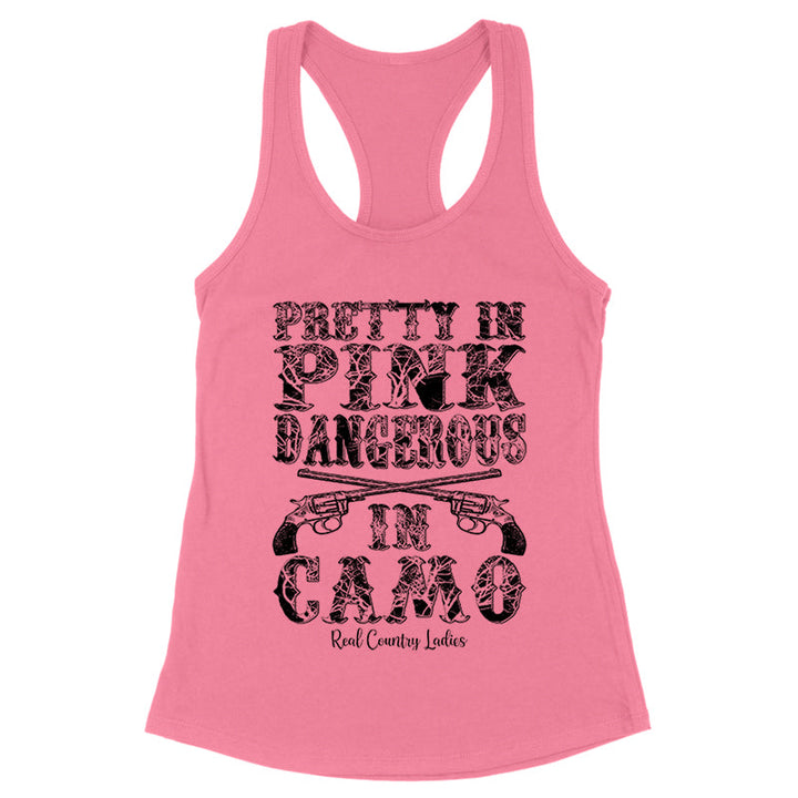 Black Friday | Pretty In Pink Dangerous In Camo Black Print Front Apparel