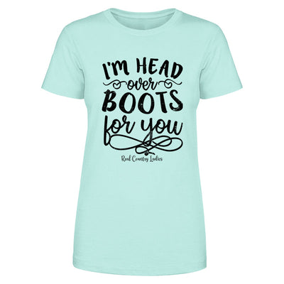 Blowout |  I'm Head Over Boots For You Black Print Front Apparel