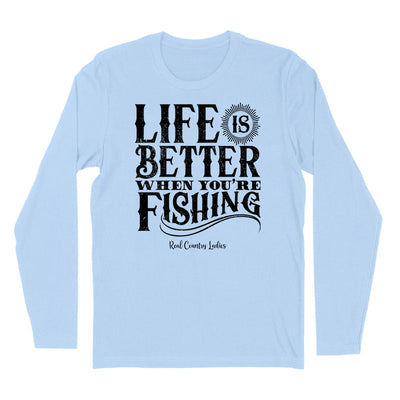 Blowout | Life Is Better When You're Fishing Black Print Hoodies & Long Sleeves