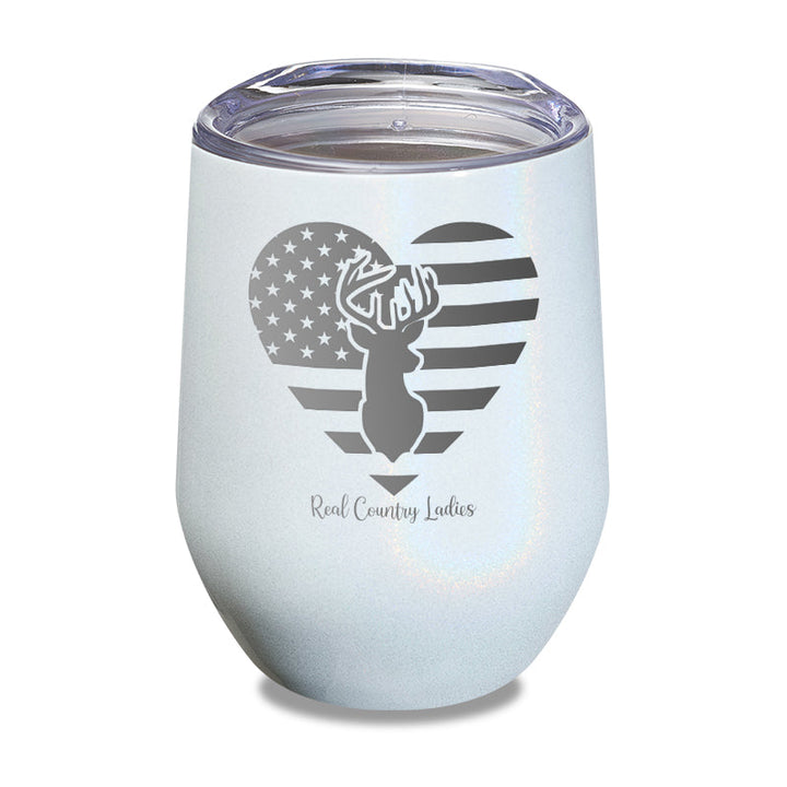 Black Friday | Flag Heart Deer Laser Etched Tumbler