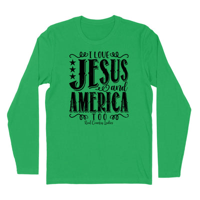 Blowout | I Love Jesus And America Too Black Print Hoodies & Long Sleeves