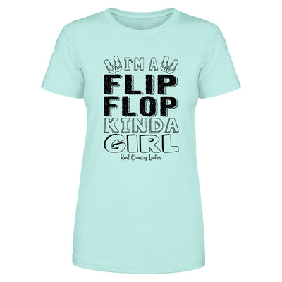 Blowout |  I'm A Flip Flop Kinda Girl Black Print Front Apparel