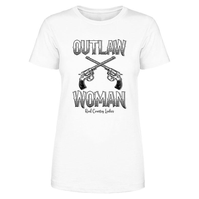 Black Friday | Outlaw Woman Black Print Front Apparel