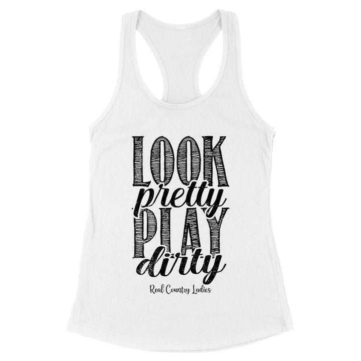 Black Friday | Look Pretty Play Dirty Black Print Front Apparel