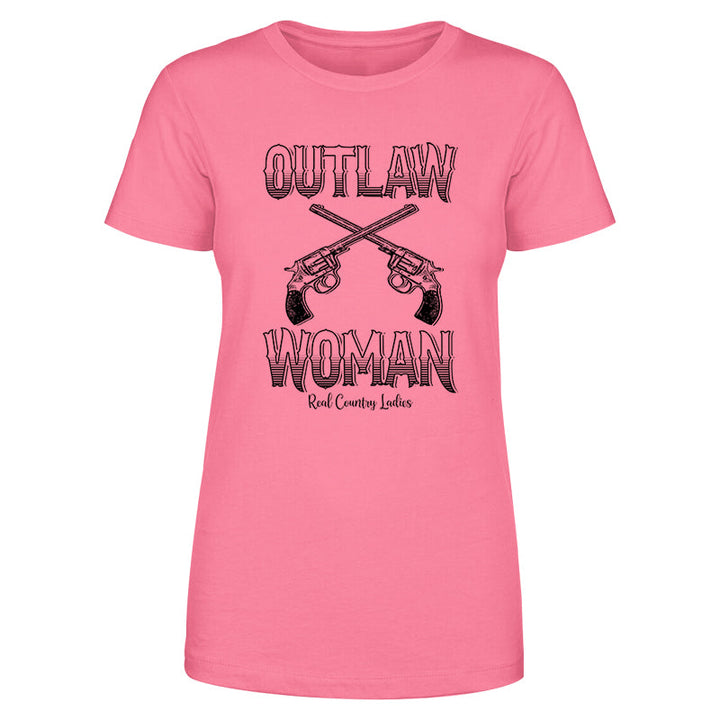 Black Friday | Outlaw Woman Black Print Front Apparel