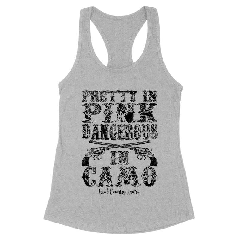 Black Friday | Pretty In Pink Dangerous In Camo Black Print Front Apparel