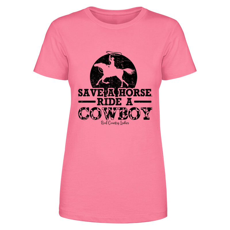 Black Friday | Save A Horse Ride A Cowboy Black Print Front Apparel