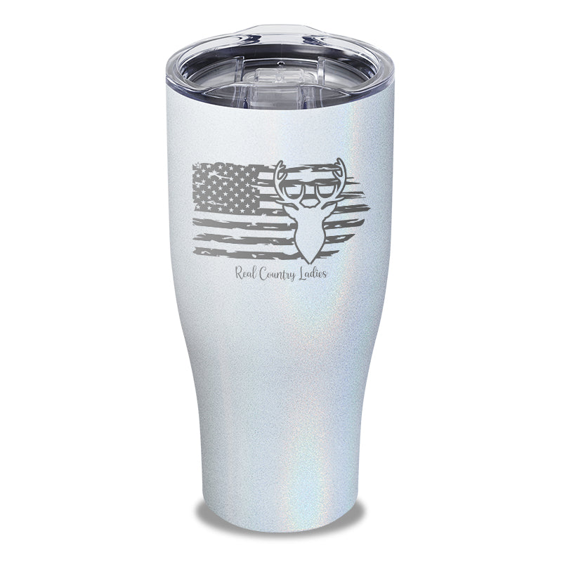 Black Friday | Deer USA Flag Laser Etched Tumbler