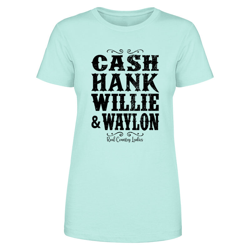 Blowout |  Cash Hank Willie Waylon Black Print Front Apparel