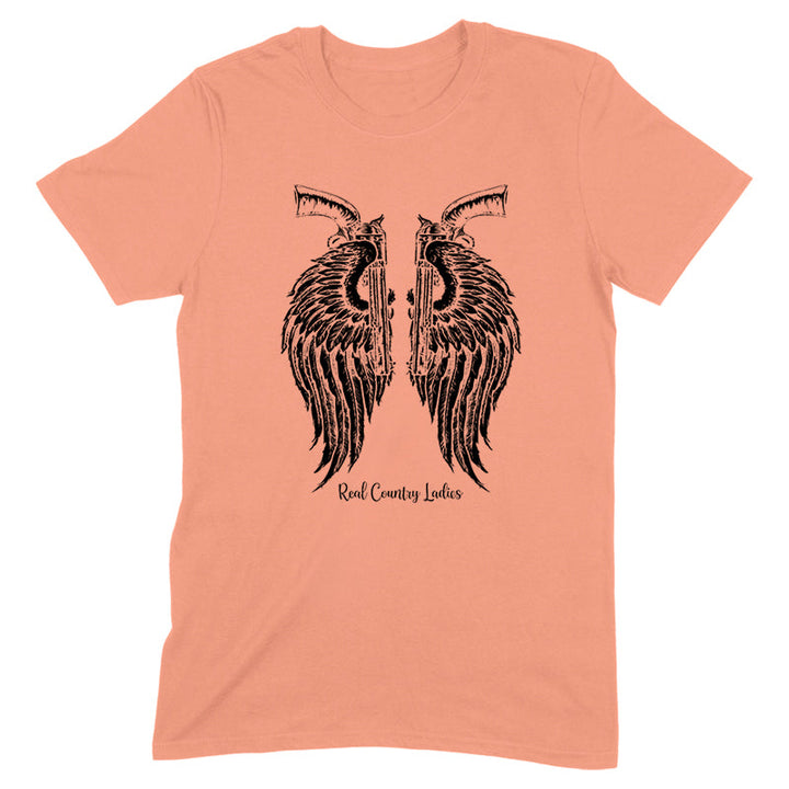 Black Friday | Angel Wings Revolvers Black Print Front Apparel