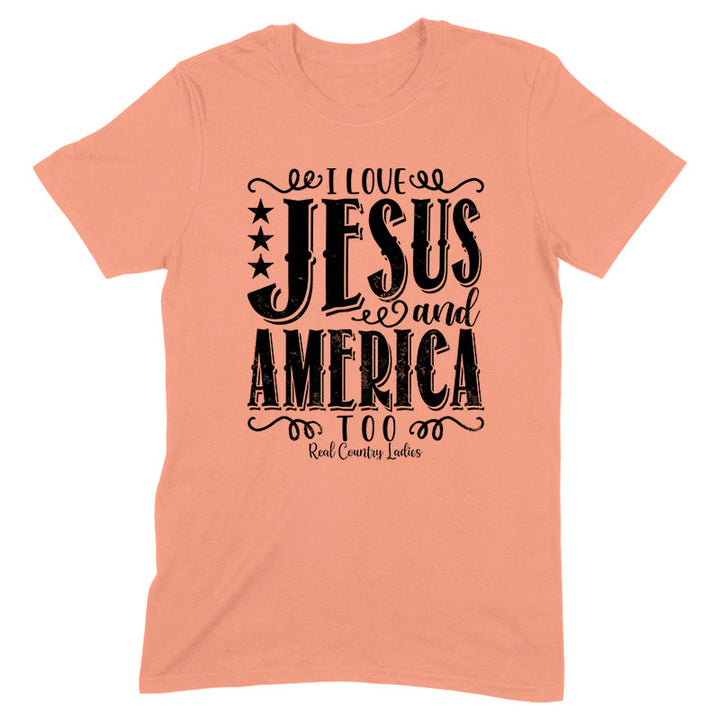 Black Friday | I Love Jesus And America Too Black Print Front Apparel