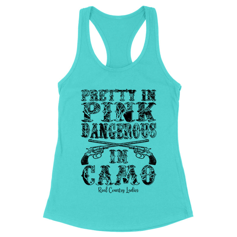 Blowout |  Pretty In Pink Dangerous In Camo Black Print Front Apparel