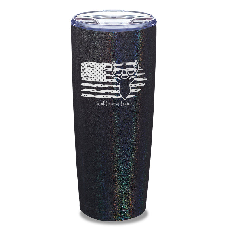 Black Friday | Deer USA Flag Laser Etched Tumbler