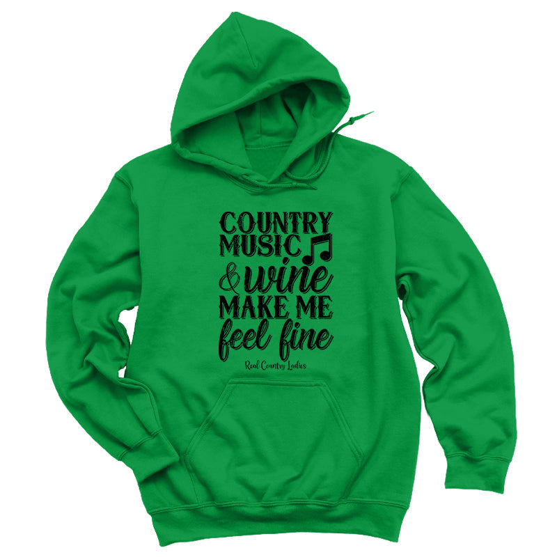 Blowout | Country Music And Wine Black Print Hoodies & Long Sleeves